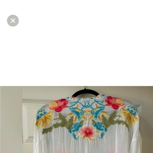 Johnny Was Multicolor Floral Embroidered Blouse - Picture 2 of 3
